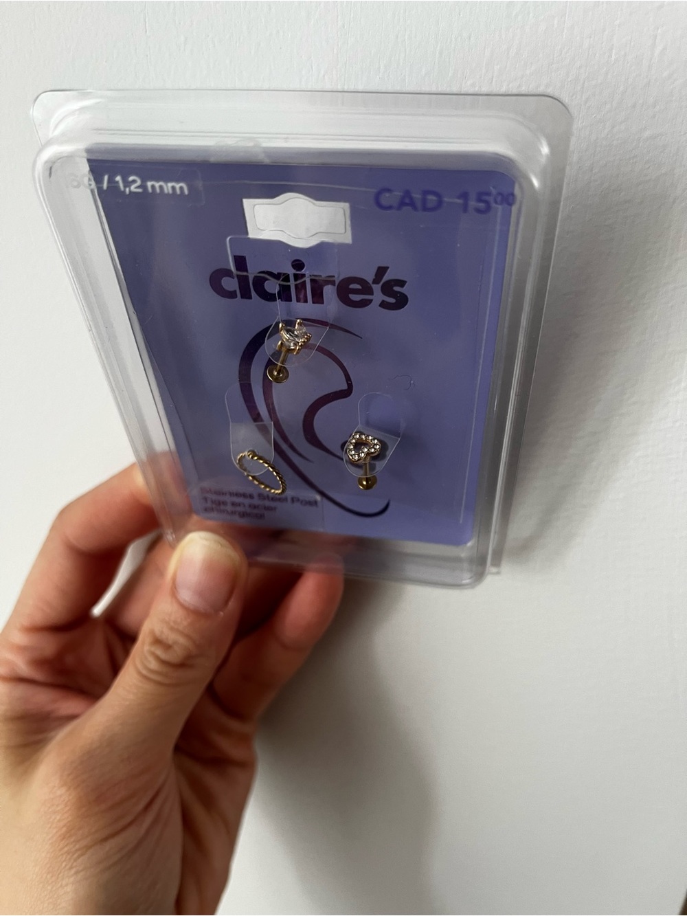 Claire's Gold Tone Mixed Stud Earring Set - Gold